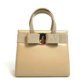 Bolsa de couro bege Salvatore Ferragamo Bege