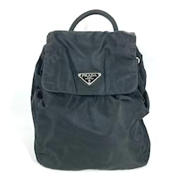 Prada Black Cloth Backpack Black