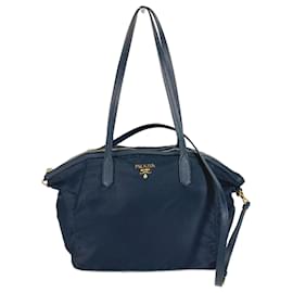 Prada-Bolso de hombro de tela azul marino Prada-Azul marino