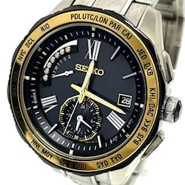 Seiko-Seiko 8B54-OBGO/SAGA186 Solar Quartz Date Wristwatch-Black