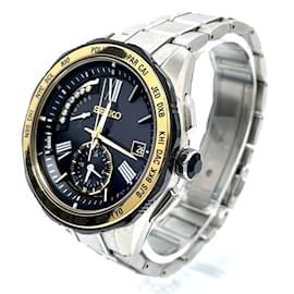 Seiko-Seiko 8B54-OBGO/SAGA186 Solar Quartz Date Wristwatch-Black