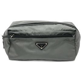 Pochette Triangle Logo Prada 2NA029 in grigio Marrone