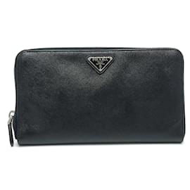 Prada-Prada Black Leather Long Wallet-Black