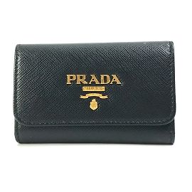 Prada 1PG004 Funda de Llaves Multicolor con 4 Anillos Negro