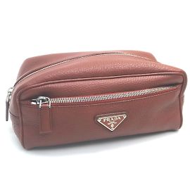 Pochette en cuir rouge Prada Rouge