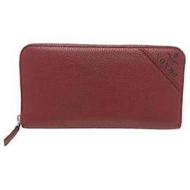 Prada rotes Lederlanggeldbörse Rot