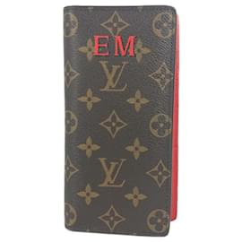 Louis Vuitton-Portefeuille long plié à deux volets Monogram Louis Vuitton en rouge Coklico-Rouge