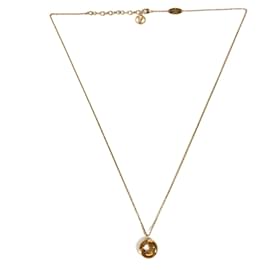 Louis Vuitton-Collier pendentif en lettres initiales plaqué or Louis Vuitton-Doré