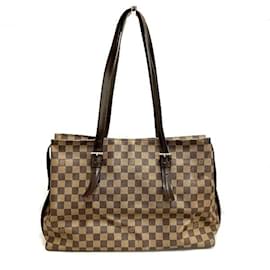 Louis Vuitton-Sac à épaule Chelsea Damier Louis Vuitton-Marron,Damier ebène