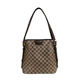 Louis Vuitton-Sac à main Cabas Rivington Damier Louis Vuitton-Marron,Damier ebène