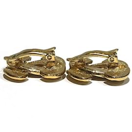 Chanel-Chanel Coco Mark Matelasse Clip Earrings-Golden