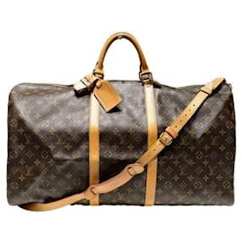 Louis Vuitton-Sac Keepall Bandoulière 60 Monogram Louis Vuitton-Marron