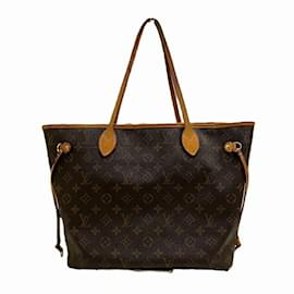 Louis Vuitton-Sac tote Neverfull MM Monogram Louis Vuitton-Marron