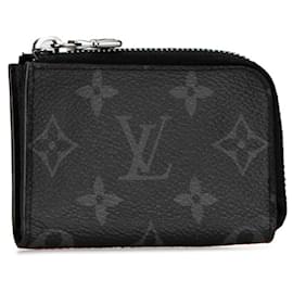 Louis Vuitton-Carteira de Moeda Louis Vuitton Monogram Eclipse-Preto,Monograma