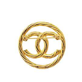 Chanel-Chanel Coco Mark Gold Plated Brooch-Golden