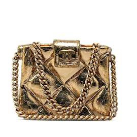 Chanel-Broche Chanel Coco Mark Chain Matelassé Bag-Doré