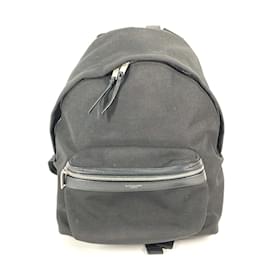 Saint Laurent-Saint Laurent Black Leather Backpack-Black
