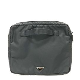 Schwarze Stoff-Clutch von Prada Schwarz