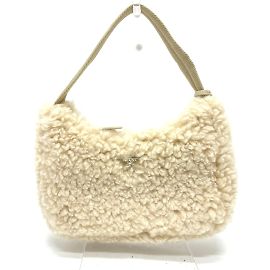 Prada 1NE515 Beige Fur Handbag Beige