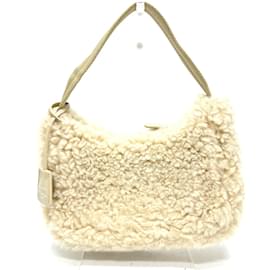 Prada-Prada 1NE515 Beige Fur Handbag-Beige