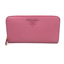 Prada-Portefeuille Long Prada en Rose Begonia-Rose