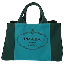 Prada-Prada Canapa Tote Handbag-Blue,Green