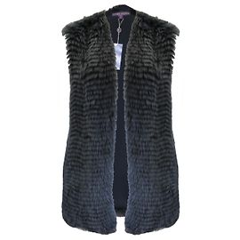 Chaleco de piel de cordero shearling forrado de seda azul Ralph Lauren Collection Azul