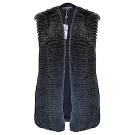 Ralph Lauren-Ralph Lauren Collection Blue Silk Lined Lamb Shearling Vest-Blue