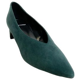 Pompes Diane en daim pétrole Pierre Hardy Vert