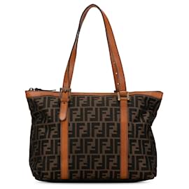 Fendi-Sac fourre-tout en toile Zucca Fendi marron-Marron