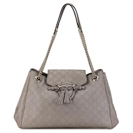 Gucci-Sac à bandoulière Gucci Large Guccissima Emily en gris-Autre