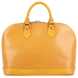 Louis Vuitton-Sac à main Alma en cuir Epi Louis Vuitton en jaune M52149-Jaune