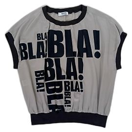 Moschino Cheap And Chic Camicia Moschino Bla Bla Grigio