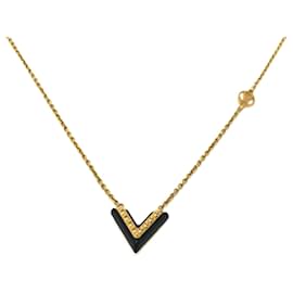 Louis Vuitton-Collier pendentif cercle en or et noir Louis Vuitton-Doré