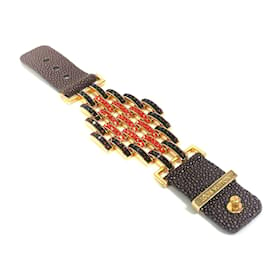 Louis Vuitton-Bracelet plaqué or marron Louis Vuitton-Marron