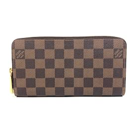 Louis Vuitton-Portefeuille long zippé Damier Louis Vuitton-Marron