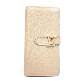 Louis Vuitton-Portefeuille long Galet gris Louis Vuitton-Marron