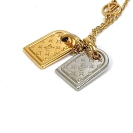 Louis Vuitton-Collier de tag de nom miniature Monogram Nanogram M63141 de Louis Vuitton-Doré