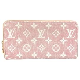 Louis Vuitton-Portefeuille long en denim Monogram Louis Vuitton-Rose