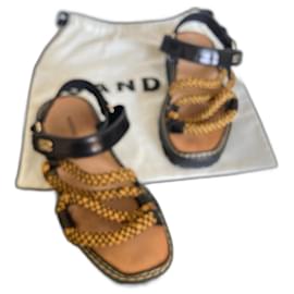 Sandro Cognac Rope Sandals Cognac