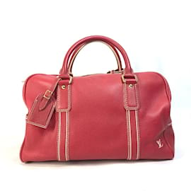 Louis Vuitton-Sac Boston en cuir rouge Louis Vuitton-Rouge