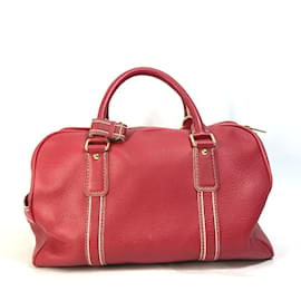 Louis Vuitton-Sac Boston en cuir rouge Louis Vuitton-Rouge