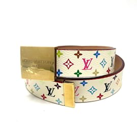 Louis Vuitton-Ceinture Monogram Multicolore Louis Vuitton-Blanc