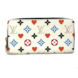 Louis Vuitton-Portefeuille long Louis Vuitton M57491 Heart Monogram Multicolore Game-Blanc