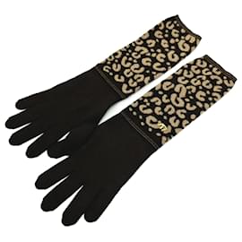 Louis Vuitton-Louis Vuitton M58347 LV Glitter Long Gloves-Brown