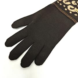 Louis Vuitton-Gants longs à paillettes LV M58347 de Louis Vuitton-Marron