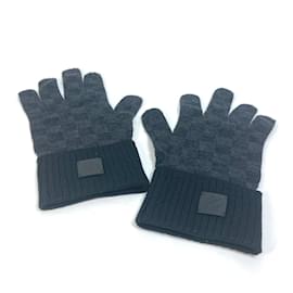 Louis Vuitton-Louis Vuitton M77992 Damier Graphite Gloves-Black