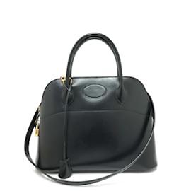 Hermès-Hermes 2WAY Handbag in Black Leather-Black