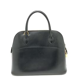 Hermès-Hermes 2WAY Handbag in Black Leather-Black