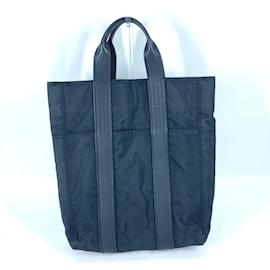 Hermès-Sac fourre-tout en toile noire Hermes-Noir